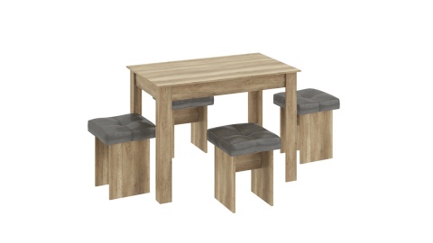 Обеденная группа «Мадрид» №2 Дуб Каньон светлый/ткань Richie Wenge