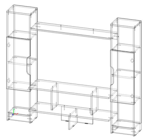 ТВ-Тумба №6 Венге/Дуб Молочный (Ш-1600 × В-1360 × Г-301 мм)