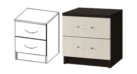 Тумба Прикроватная Зара ЛДСП ЗТ-01 Венге/Ясень Шимо Светлый  (0,4х0,52х0,4)