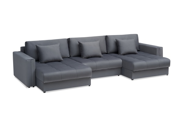 Диван п-образный тик-так Монарх М1О2 темно-серый